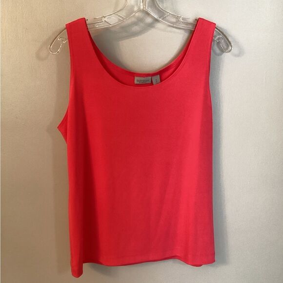 CHICO'S SIZE 2 MED 12 14 WATERMELON EASYWEAR SCOOP NECK TANK TOP - Picture 1 of 5